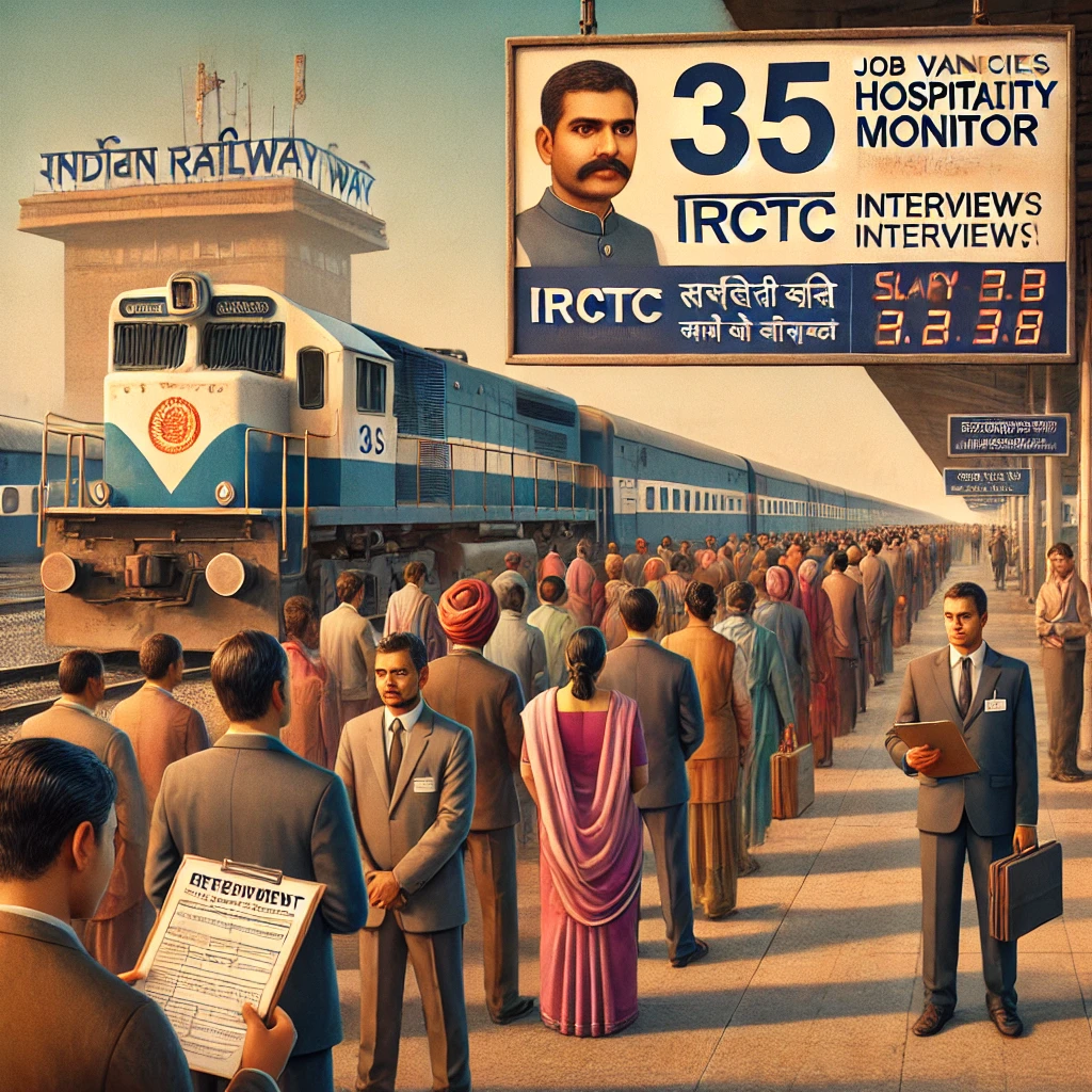 recruitment process for 35 Hospitality Monitor positions at IRCTC